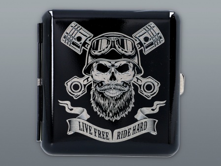 CIGARETTE CASE  WITH ENGRAVING - SKULL