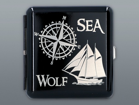 CIGARETTE CASE WITH ENGRAVING - SHIPS