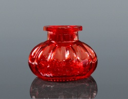 HOOKAH GLASS VASE-RED- SMALL SIZE