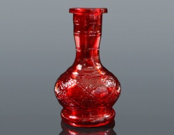 HOOKAH GLASS VASE-RED MEDIUM SIZE